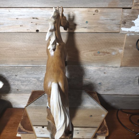 Wild Rearing Stallion/Horse Statue - Cast Plaster Resin - 13.5" Tall - Picture 7 of 7